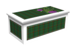 Tartan White Urn Cremation
